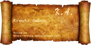 Kreutz Ambos névjegykártya
